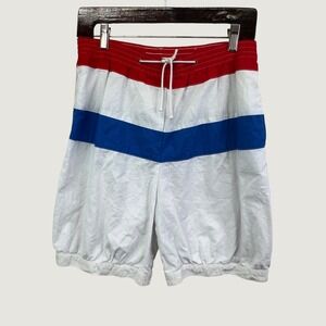 Sierra 90's Vintage Colorblock Cuffed Shorts Size 9 Red White Blue Retro Cotton